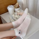  Tất Xiaohesi cổ ngắn cún xúc xích 