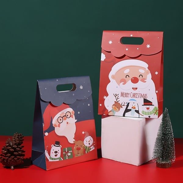  Túi quà Giáng Sinh gập miệng ông già Noel 26x19cm 