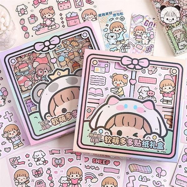  Box Sticker 100 tờ Telado bé mũ cừu 
