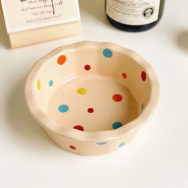  Bát dẹt chấm bi 14,5cm 