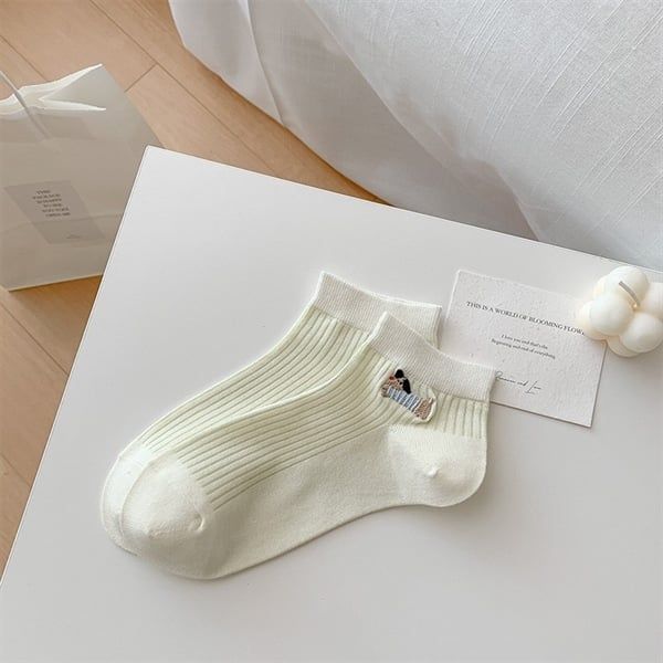  Tất Xiaohesi cổ ngắn cún xúc xích 