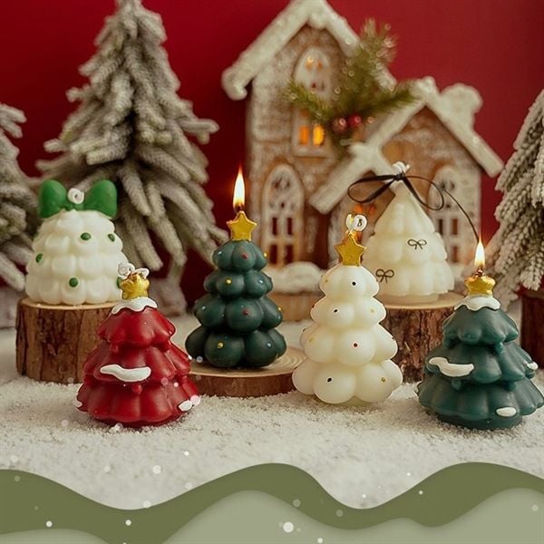  Nến thơm Giáng Sinh cây thông béo ngôi sao 