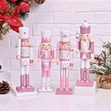  Người gỗ decor Giáng Sinh tone hồng 30cm 