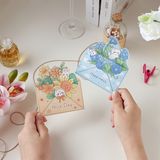 Thiệp gập gài thú hoa nhô lên 