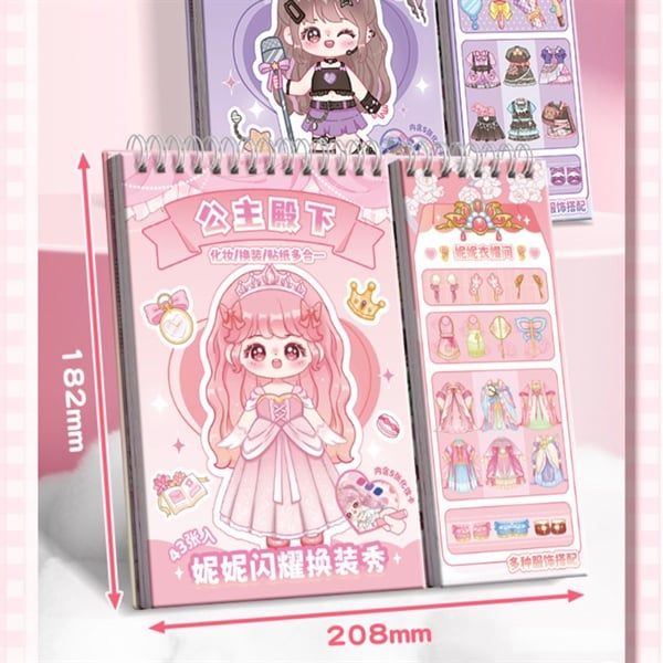  Sổ lò xo sticker stylist + màu nước khô DIY 43 tờ 