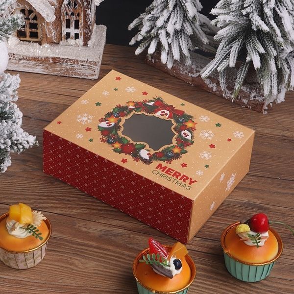  Hộp quà chữ nhật nắp trong Giáng Sinh 21x15cm 