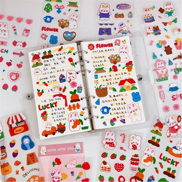  Set Sticker 10 tờ cún trắng 