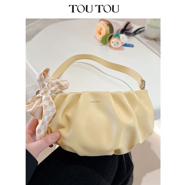  Túi Tou Tou kẹp nách nhún nơ kẻ caro 