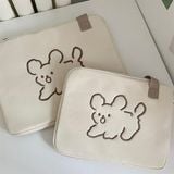  Túi đựng ipad / laptop cún trắng nét đứt 