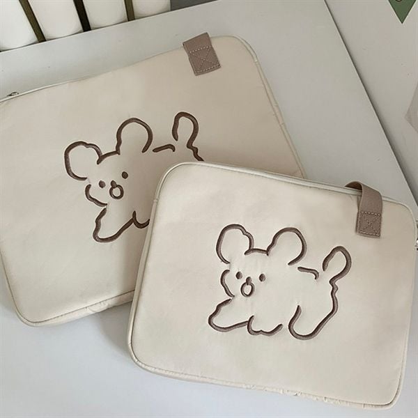  Túi đựng ipad / laptop cún trắng nét đứt 