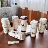  Cốc giữ nhiệt Coffee 500ml - Mèo táo sọc 