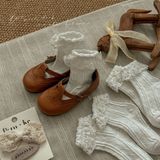  Tất Kid nhún ren gân trám 