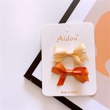  Set 2 kẹp nơ kép ruy băng 2 màu 