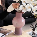  Lọ hoa thuỷ tinh thân tròn thắt đáy 31cm 