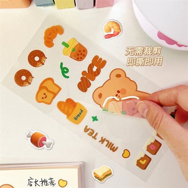  Sticker gấu thỏ nền trong 