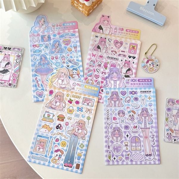  Sticker stylist lấp lánh cô gái 