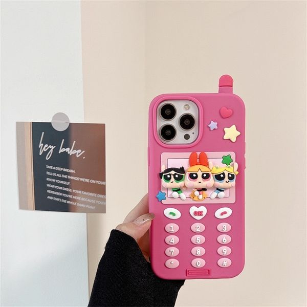  Ốp silicon PowerPuff Girls hồng 