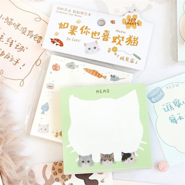  Giấy note Cat Memo 100 tờ 