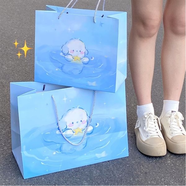  Túi quà cún bơi xanh biển 