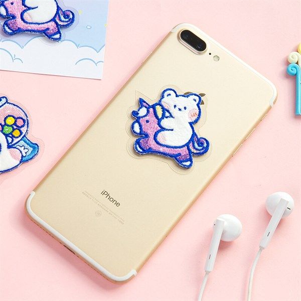  Sticker vải ủi gấu xanh 