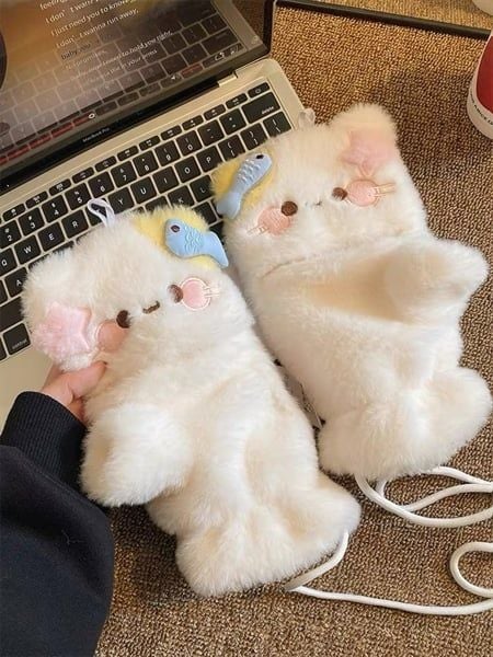  Găng tay bông hở ngón mèo đội cá 