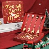  Set hộp quà 4 thìa dĩa Giáng Sinh mix 