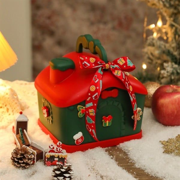  Ống tiết kiệm ngôi nhà Giáng Sinh 20x16cm 