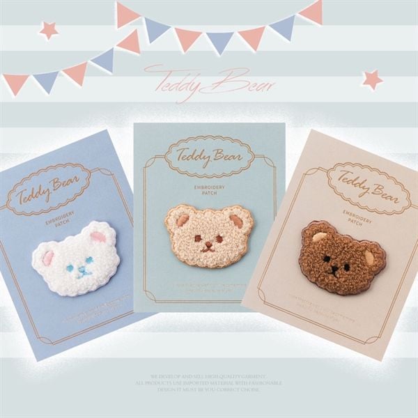  Sticker vải ủi gấu Teddy 