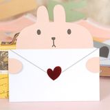  Thiệp thú ôm bao thư trái tim 
