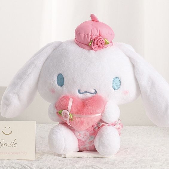  Gấu bông Sanrio ôm trái tim hoa hồng 24cm 