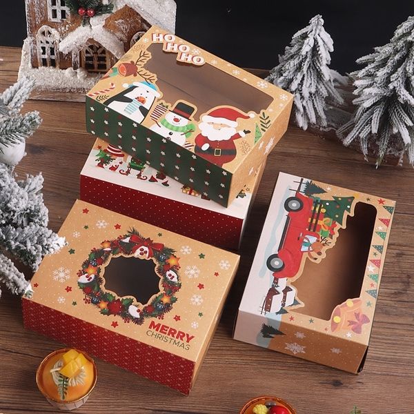  Hộp quà chữ nhật nắp trong Giáng Sinh 21x15cm 