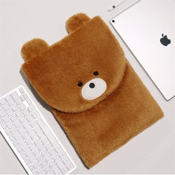  Túi đựng ipad / laptop gấu nâu gập miệng 