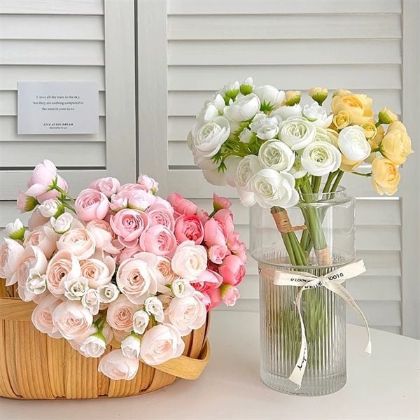  Bó hoa Mẫu Đơn nhiều cành bông nhỏ 