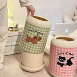  Thùng rác thú kẻ caro 12L 