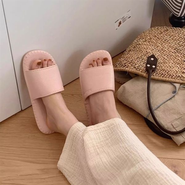  Dép mũi vuông viền gân chỉ 