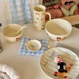  Set bát đĩa cún tai đen 2 người 11 chi tiết 