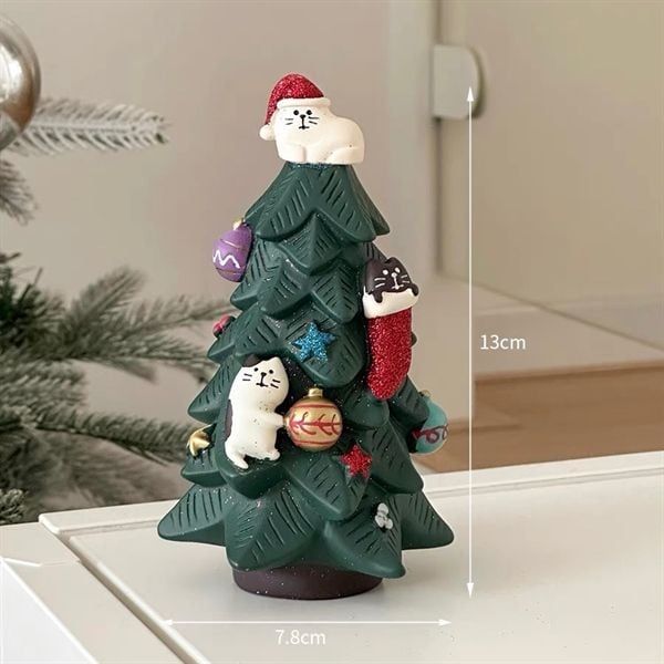  Mô hình mèo Zakka decor Giáng Sinh 