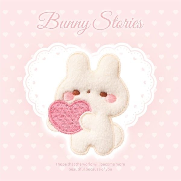  Sticker vải ủi thỏ má hồng 