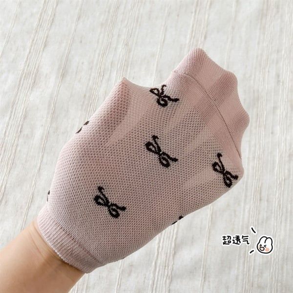  Tất Kid mặt lưới gấu chữ nơ 