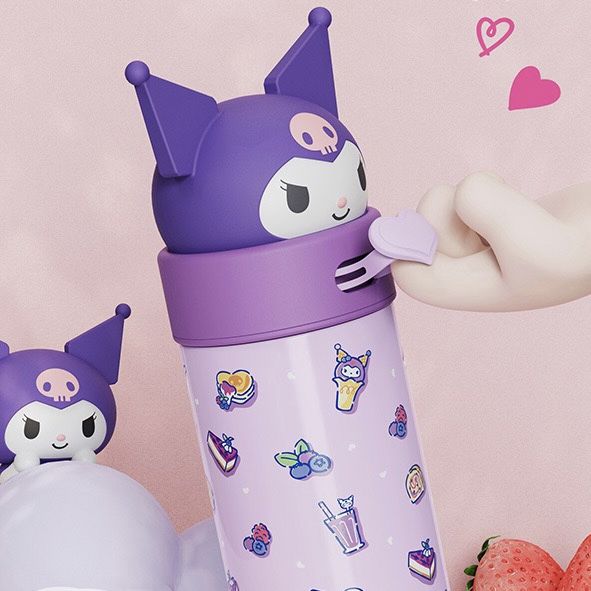  Bình giữ nhiệt Sanrio đầu silicon 350ml 