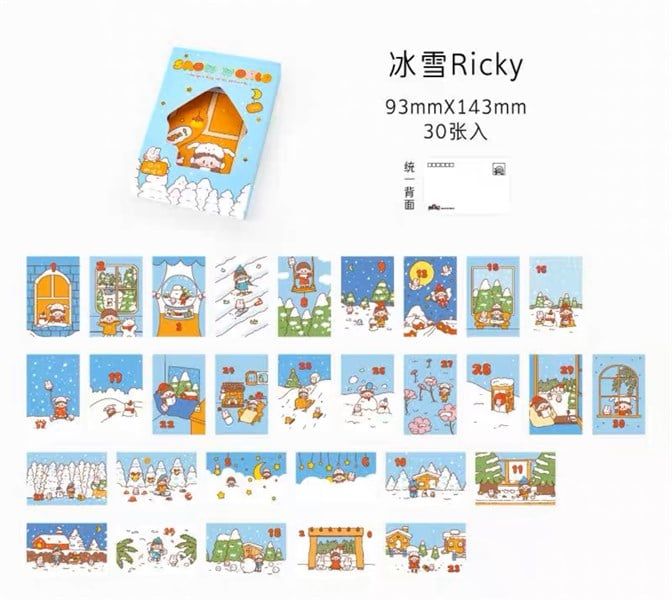  POSTCARD Ricky cô gái dễ thương 30 tờ 