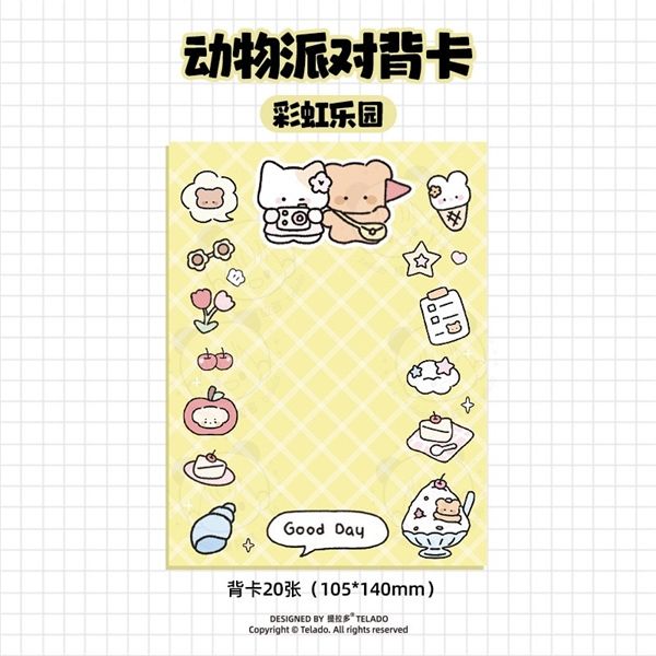  Giấy bìa cứng DIY Telado kẻ trám 10x14cm 20 tờ 