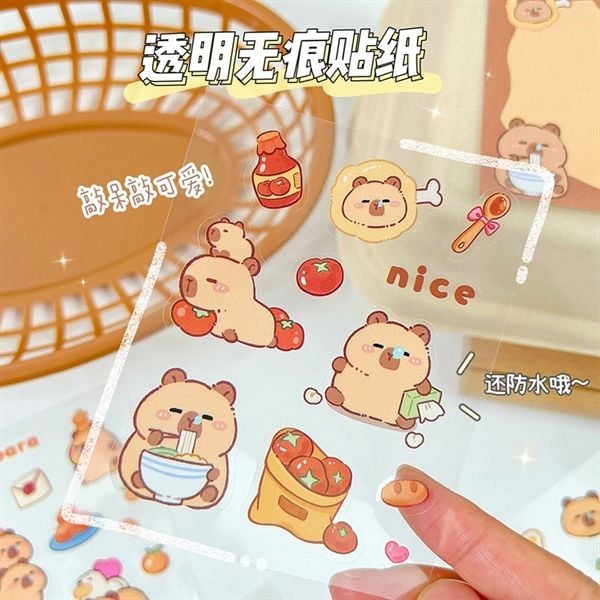  Sticker Capybara mini 10cm 