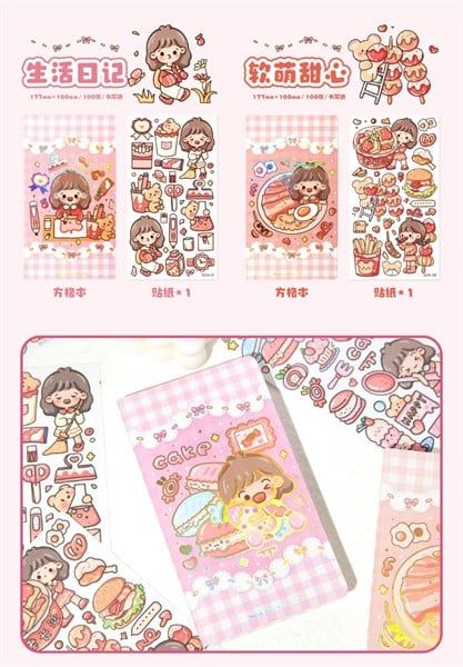  Sổ bé gái 17x10cm 100trang + sticker 