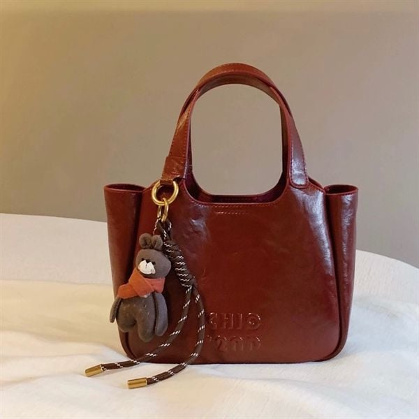  Túi Chio2nd da mềm charm thỏ nâu 