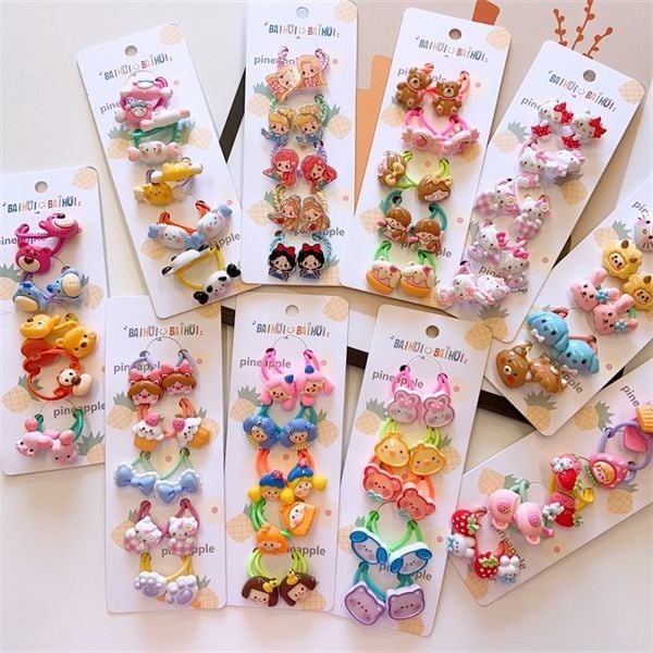  Set 5 đôi chun buộc tóc dễ thương 