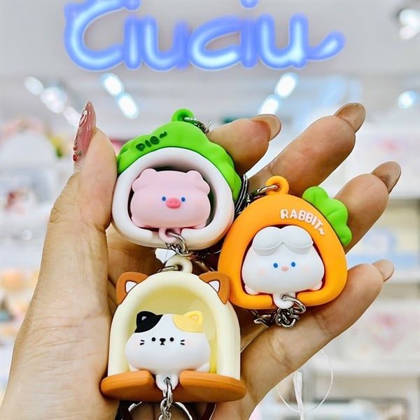  Móc khoá thú nằm chuồng 
