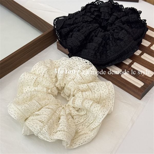  Scrunchies viền ren nhiều lớp 