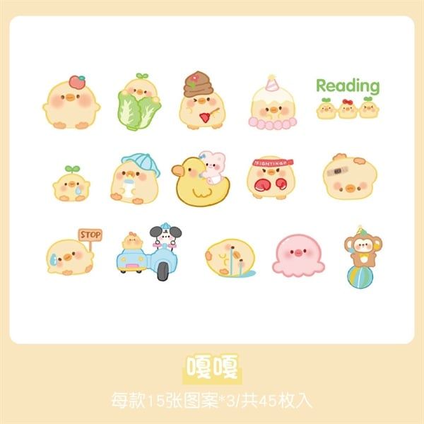  Box sticker mini thú dễ thương 