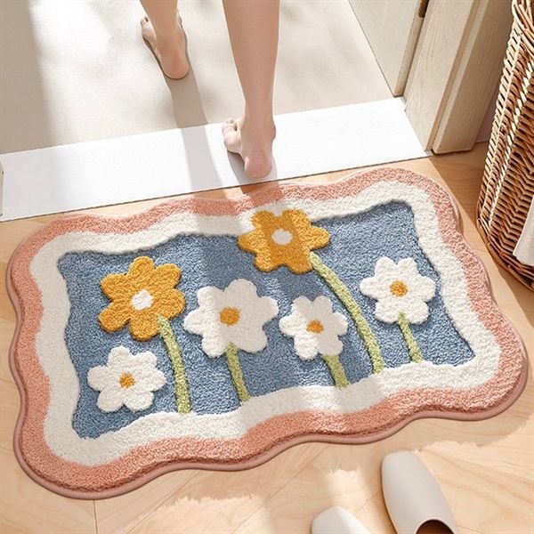  Thảm lông hoa tulip viền lượn sóng 